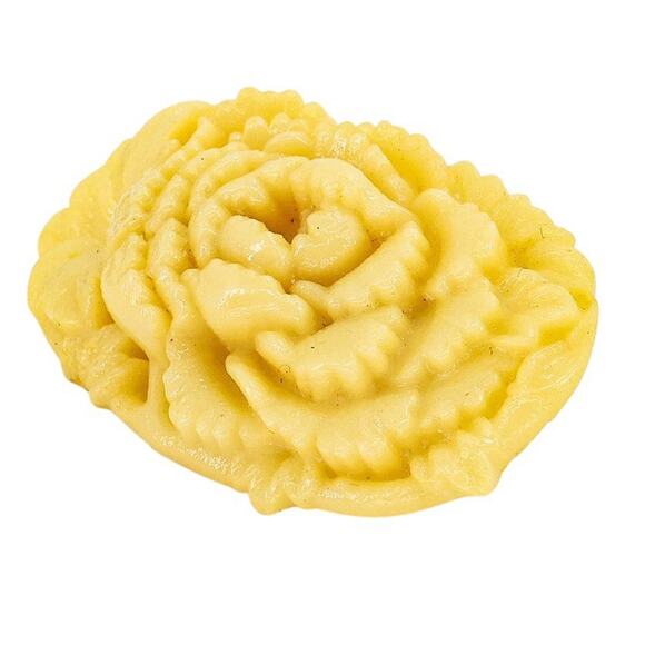 Vintage Yellow Celluloid Floral Brooch Carved Rose Design 1940s Style - Picture 4 of 5